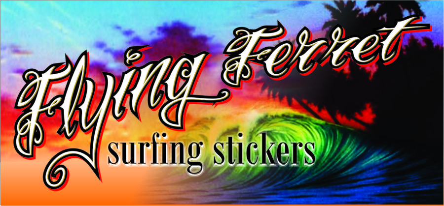 flying ferret surfing stickers – Sunshine coast-gold coast qld