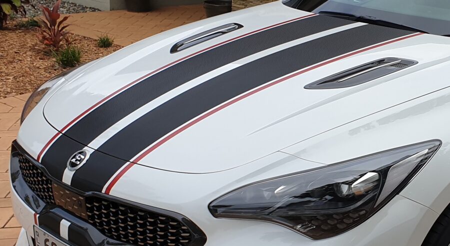 Carbon Fibre GT car bonnet stripes – North Lakes / Brisbane / Sunshine coast