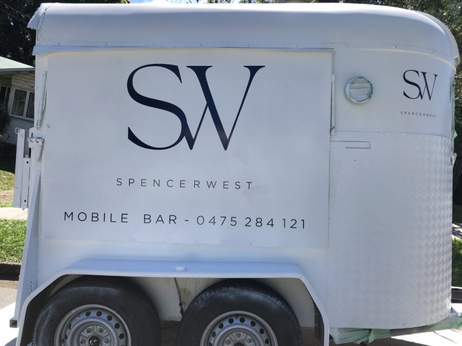 Horse Float/Mobile Bar Red Hill Qld. Lettering and Graphics made easy