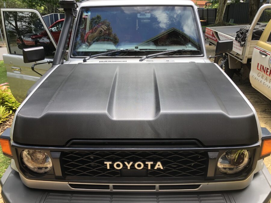 Carbon Fibre landcruiser 300 series bonnet wraps